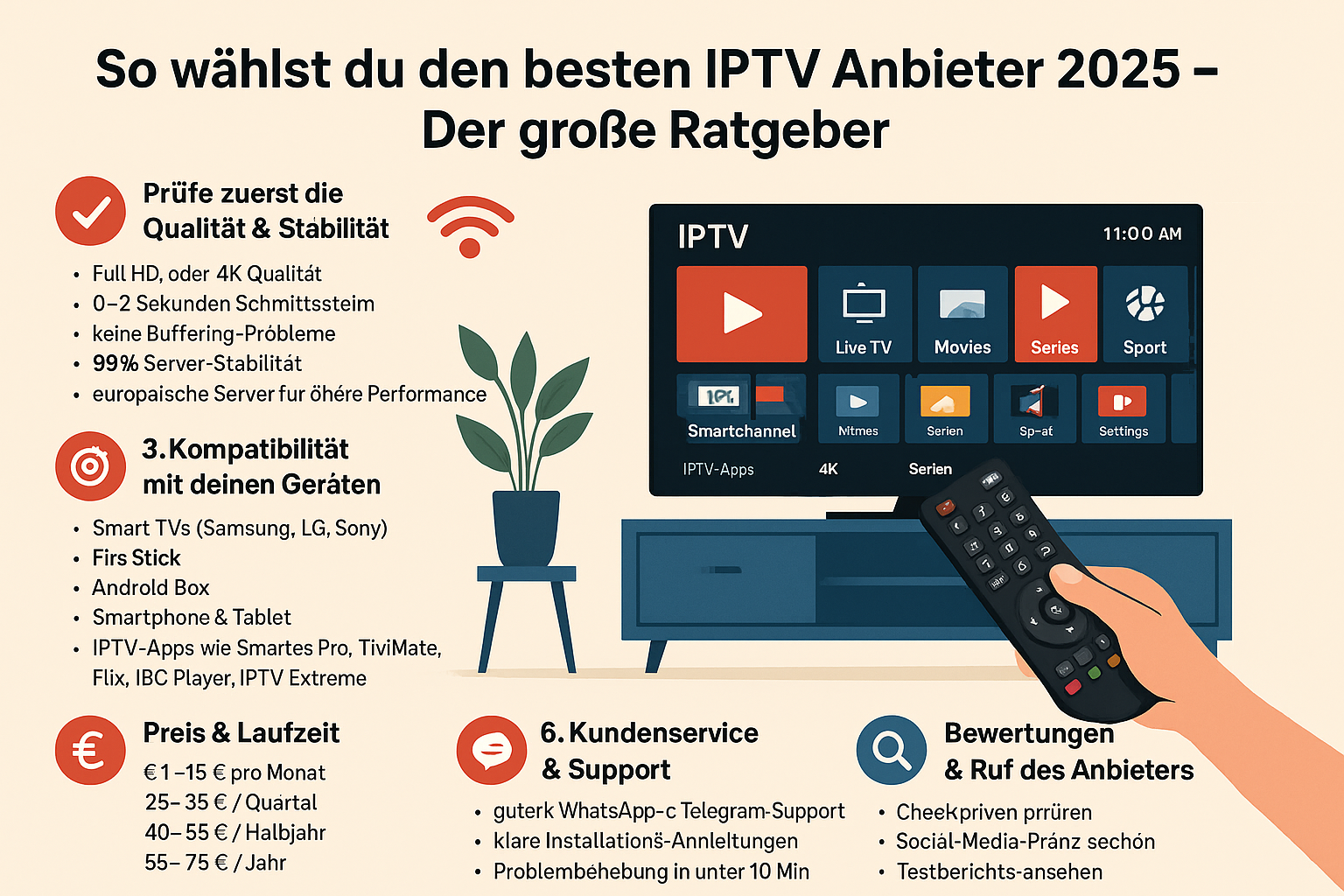 IPTV Anbieter 2025 Illustration
