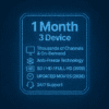 1 Month IPTV Subscription - 3 Connections | TV Crystal