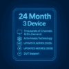 24 Months IPTV Subscription - 3 Connections | TV Crystal