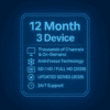 12 måneders IPTV-abonnement – 3 tilslutninger | TV Crystal