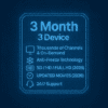 3 Months IPTV Subscription - 3 Connections | TV Crystal