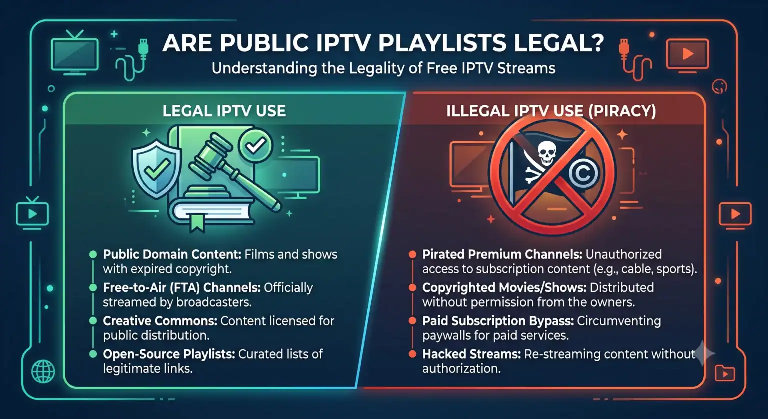 Er offentlige IPTV-spillelister lovlige?