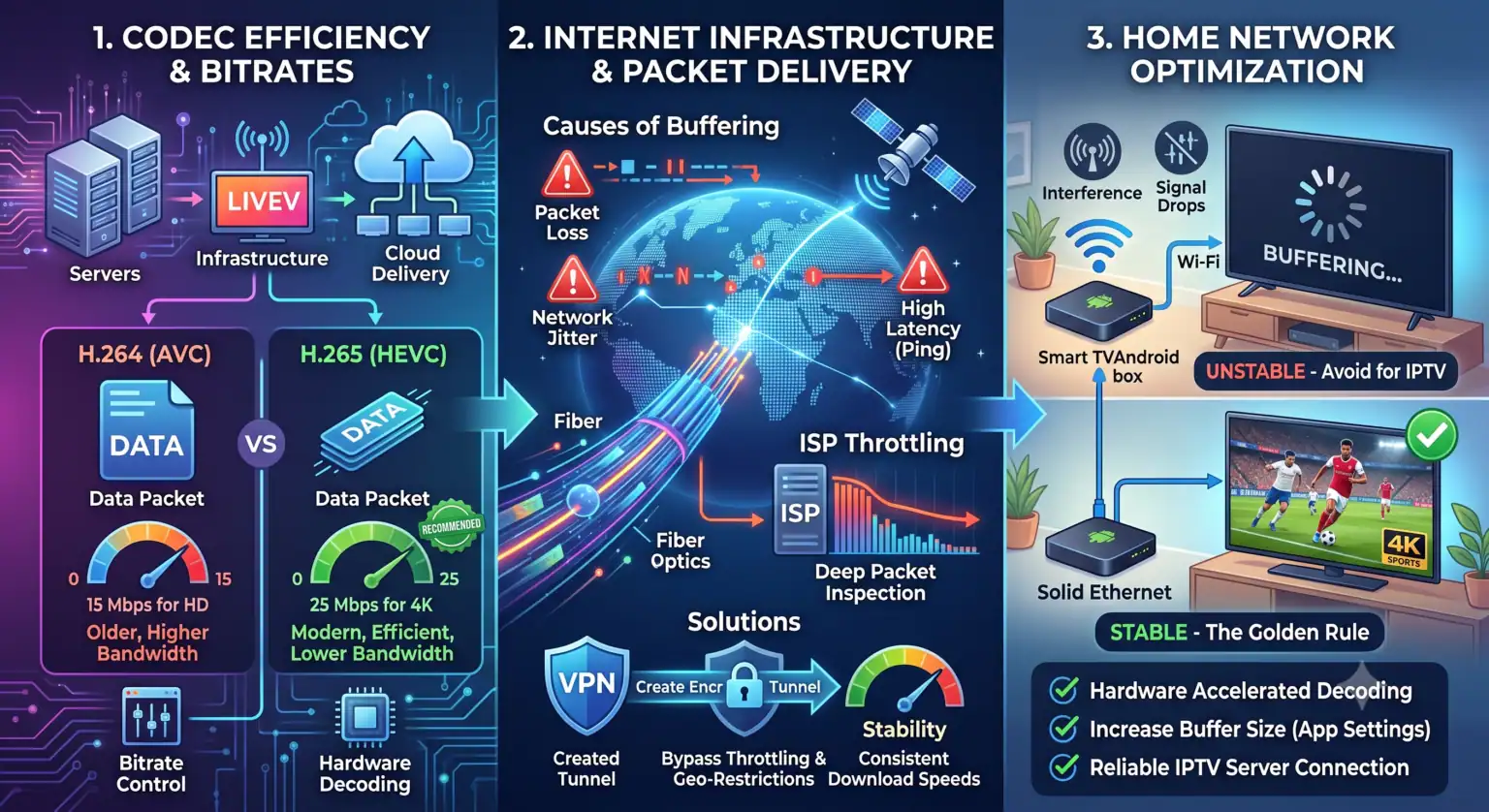 The Technical Anatomy of IPTV Without Buffering Bitrates, Codecs, and Network Infrastructure