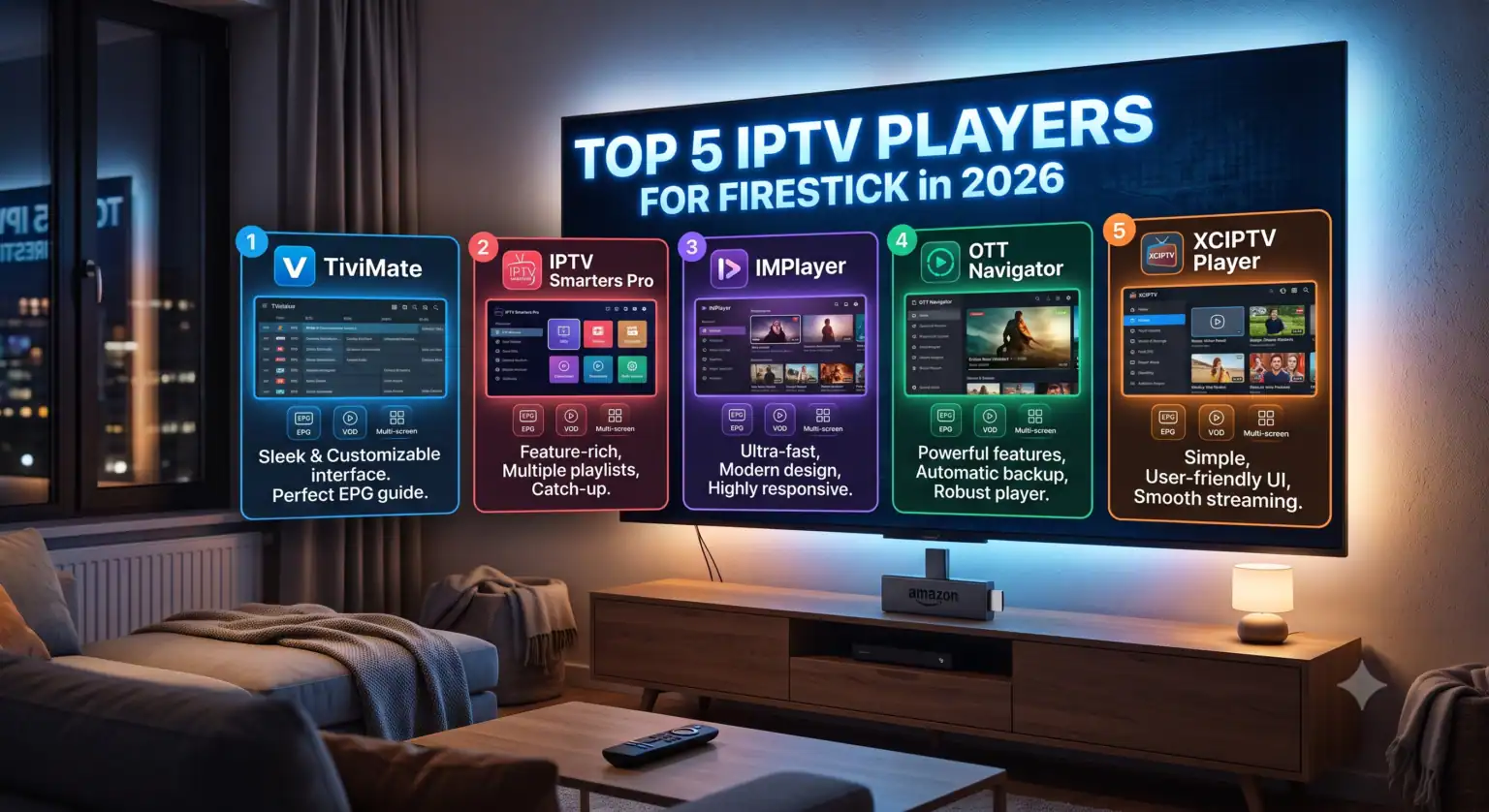 Top 5 IPTV Players for Firestick in 2026